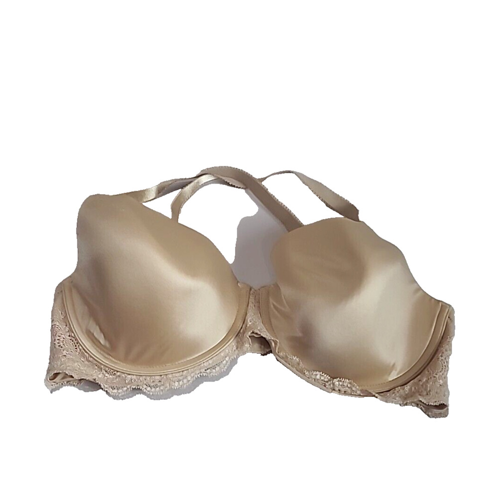 Lilyette by Bali‎ Everyday Sexy Gold Lace Underwire Balconette Bra Size 40D
